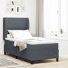 vidaXL Lit &agrave; ressorts avec matelas Gris fonc&eacute; 200 x 100 cm Polyester
