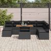 vidaXL Ensemble de canap&eacute; de jardin 9 pcs Noir Poly rotin