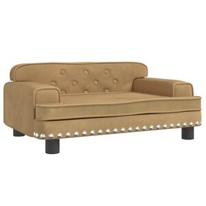 vidaXL Lit pour chien marron 70x45x30 cm velours