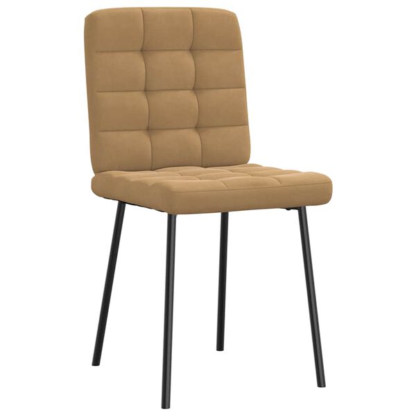 vidaXL Chaises &agrave; manger lot de 6 marron velours