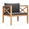 vidaXL Salon de jardin 7 pcs avec coussins gris bois de teck solide