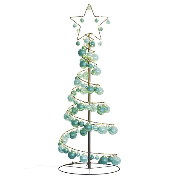 vidaXL Sapin de No&euml;l &agrave; LED avec boules 80 LED blanc chaud 120 cm