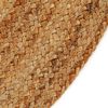 vidaXL Tapis tress&eacute; avec glands 90 cm Jute Rond