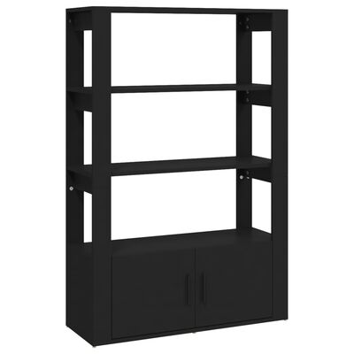 vidaXL Buffet Noir 80x30x119,5 cm Bois d'ingénierie