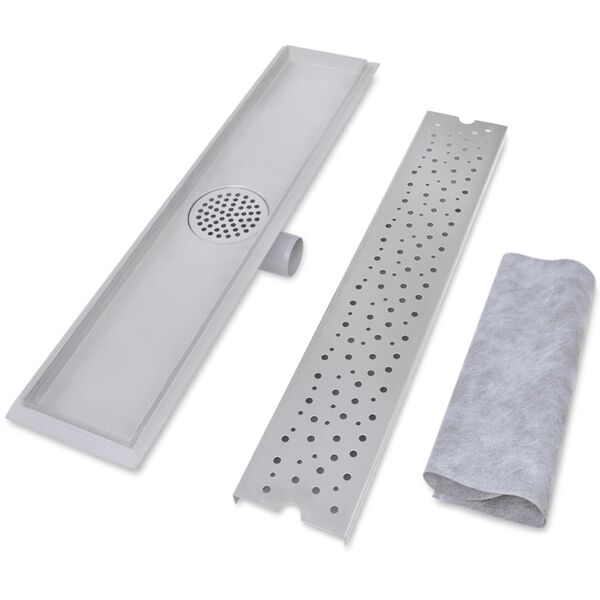 vidaXL Drain de douche lin&eacute;aire 2 pcs 630 x 140 mm Acier inoxydable