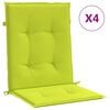 vidaXL Coussins de chaise de jardin &agrave; dossier bas lot de 4 vert vif