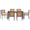 vidaXL Ensemble de salle &agrave; manger pour jardin 7 pcs Noir et Marron