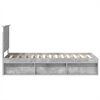 vidaXL Cadre de lit Gris B&eacute;ton 75 x 190 cm Bois de pin massif