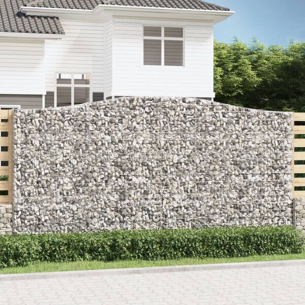 vidaXL Paniers &agrave; gabions arqu&eacute;s 3 pcs 400x50x200/220 cm Fer galvanis&eacute;