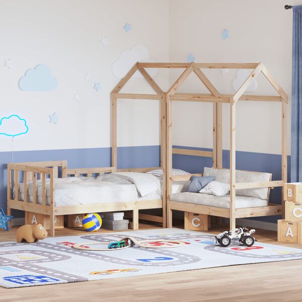 vidaXL Ensemble de lit de jour et de banc avec toit sans matelas