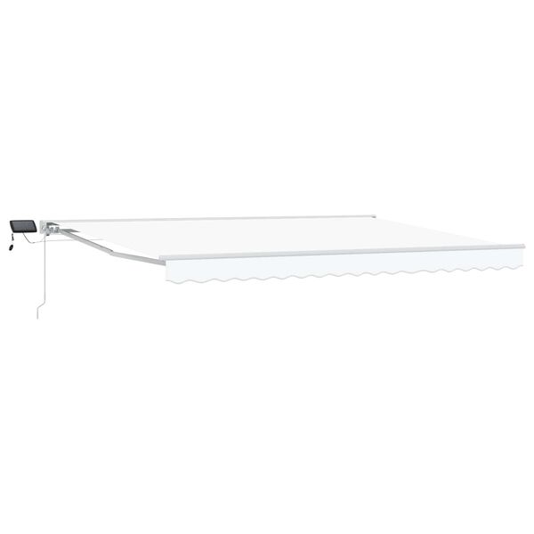 vidaXL Cadre de store manuel avec LEDs Blanc 4 x 2 m