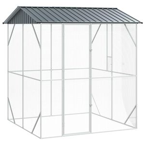 vidaXL Cage pour oiseaux Anthracite 215 x 208 x 247 cm Acier galvanisé