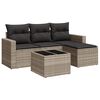 vidaXL Salon de jardin 5 pcs avec coussins gris clair r&eacute;sine tress&eacute;e