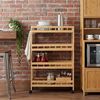 vidaXL Chariot de Cuisine avec Roues Naturel 60 x 18 x 97 cm Bambou