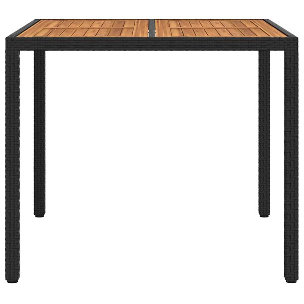 vidaXL Table de Jardin Noir 90 x 90 x 75 cm polyrotin
