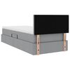 vidaXL Lit avec rangement et LED Gris clair 100 x 200 cm tissu