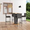 vidaXL Ensemble de bar de jardin 5 pcs et coussins R&eacute;sine tress&eacute;e Gris