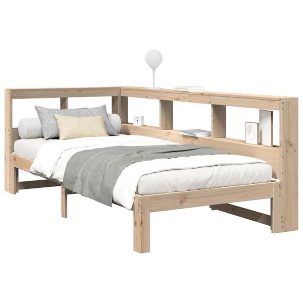 vidaXL Lit biblioth&egrave;que sans matelas 90x200 cm bois de pin massif
