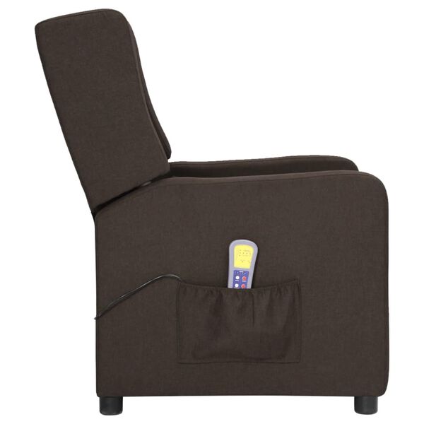 vidaXL Fauteuil de massage Marron fonc&eacute; Tissu