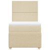 vidaXL Sommier &agrave; lattes de lit et matelas Cr&egrave;me 90x190 cm Tissu