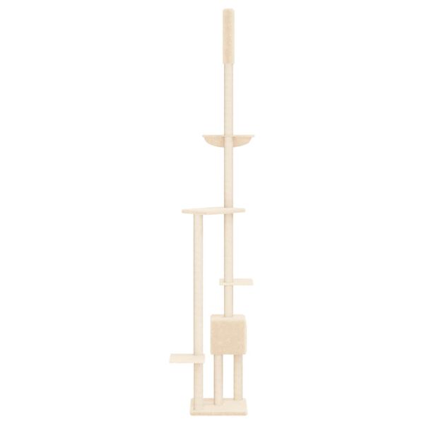 vidaXL Arbre &agrave; chat du sol au plafond Cr&egrave;me 258,5-284,5 cm