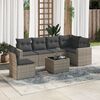 vidaXL Salon de jardin avec coussins 7 pcs gris r&eacute;sine tress&eacute;e