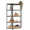 vidaXL &Eacute;tag&egrave;res &agrave; 5 niveaux 2pcs Anthracite Acier et bois d'ing&eacute;nierie