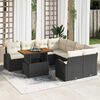 vidaXL Ensemble de canap&eacute; de jardin 9 pcs Noir Poly rotin