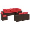 vidaXL Ensemble de canap&eacute; de jardin 8 pcs avec coussins marron r&eacute;sine tress&eacute;e