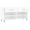 vidaXL Banc &agrave; chaussures blanc brillant 102x35x55 cm bois d'ing&eacute;nierie