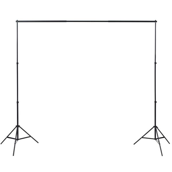 vidaXL Kit de studio photo et 3 toiles de fond réglables Coton 3x5 m