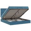 vidaXL Lit ottoman avec matelas Bleu fonc&eacute; 180 x 200 cm Velours