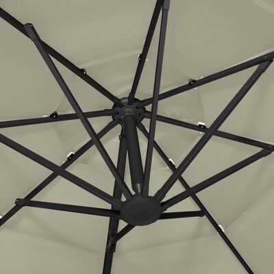 vidaXL Parasol de jardin à 4 niveaux avec mât en aluminium sable