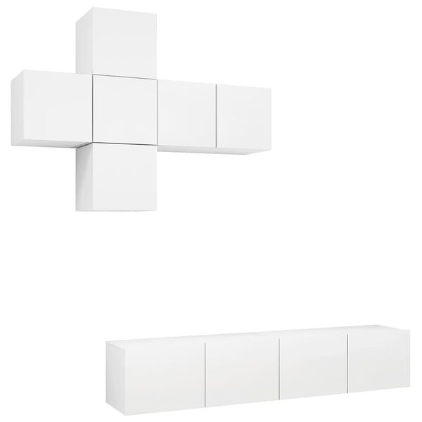 vidaXL Ensemble de meuble TV 7 pcs Blanc Bois d'ing&eacute;nierie