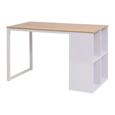 vidaXL Table d'écriture 120 x 60 x 75 cm Chêne et blanc