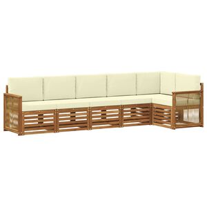 vidaXL Ensemble de canap&eacute; d'angle avec coussin 5 pcs Naturel et Cr&egrave;me