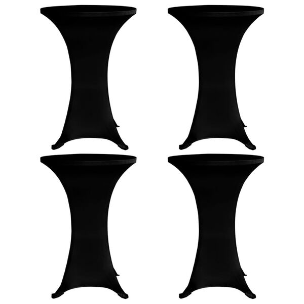 vidaXL Housses &eacute;lastiques de table &Oslash; 80 cm Noir 4 pcs