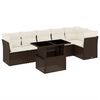 vidaXL Salon de jardin avec coussins 7 pcs marron r&eacute;sine tress&eacute;e