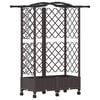 vidaXL Lit &Eacute;lev&eacute; avec Treillis et Toit Marron 124 x 40 x 129 cm PP