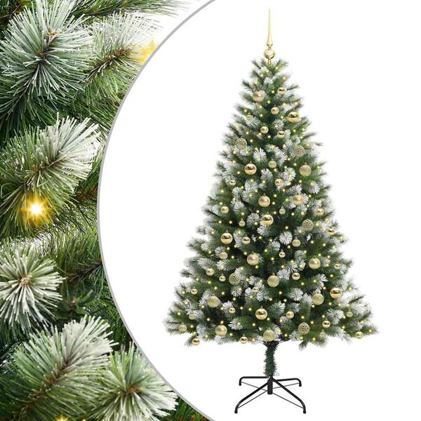 vidaXL Sapin de No&euml;l artificiel &agrave; charni&egrave;re avec neige en flocons