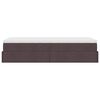 vidaXL Cadre de lit ottoman avec matelas marron fonc&eacute; 80x200 cm tissu