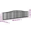 vidaXL Paniers &agrave; gabions arqu&eacute;s 15 pcs 400x30x80/100 cm Fer galvanis&eacute;