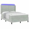 vidaXL Lit &agrave; Ressorts avec Matelas LED Gris clair 140 x 200 cm Velours