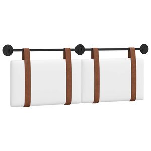 vidaXL T&ecirc;te de lit suspendue Blanc PU antique