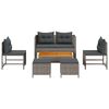 vidaXL Ensemble de canap&eacute; de jardin 6 pcs Gris et Gris fonc&eacute; polyrotin