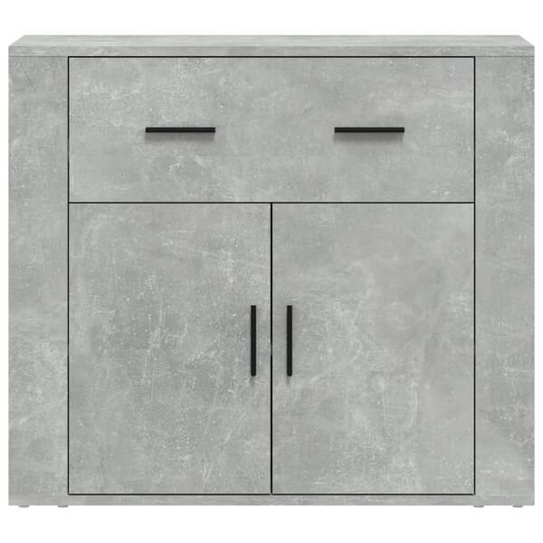 vidaXL Buffet Gris b&eacute;ton 80x33x70 cm Bois d'ing&eacute;nierie