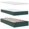 vidaXL Cadre de lit ottoman avec matelas vert fonc&eacute; 90x190 cm velours
