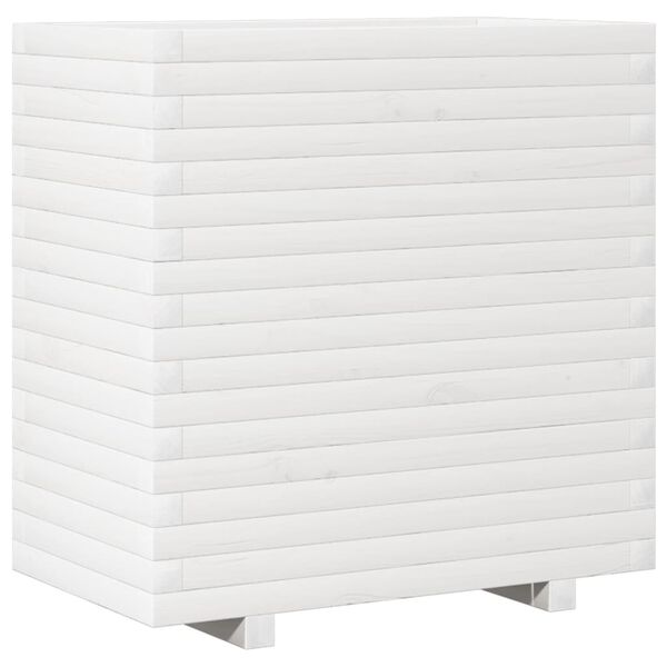 vidaXL Jardini&egrave;re blanc 70x40x72 cm bois de pin massif