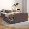 vidaXL Cadre de lit sans matelas marron fonc&eacute; bois pin massif 90x200cm