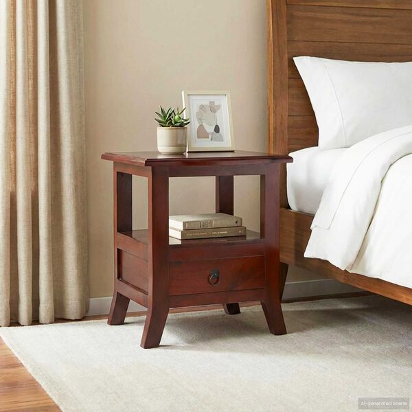 vidaXL Cabinet de chevet avec tiroir Marron 40 x 40 x 45,5 cm